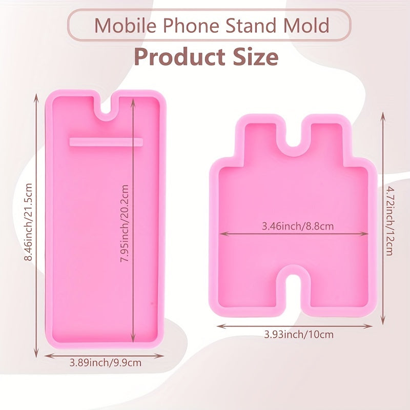 Silicone mold for making mobile phone stand resin casting, ideal for DIY crafts.