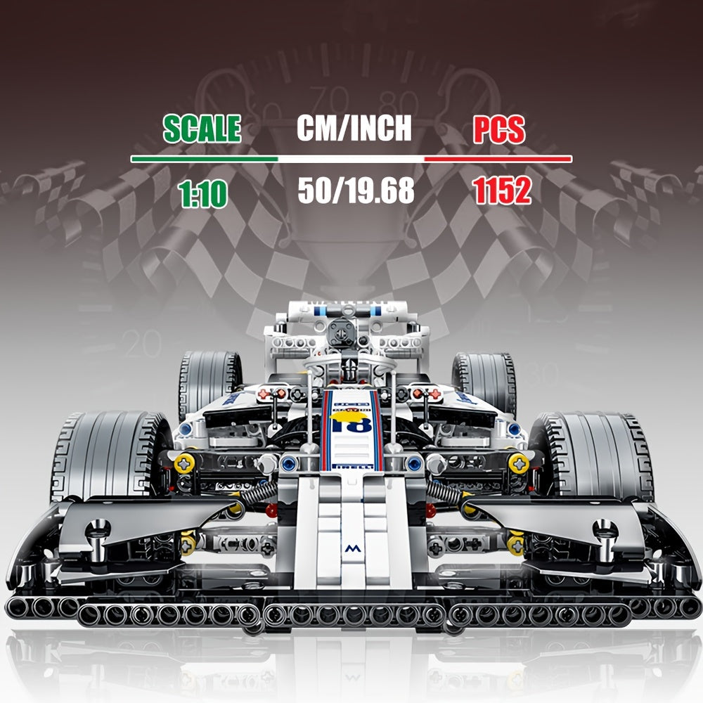 1152-детальная набор строительных блоков суперкара, образовательная STEM игрушка для молодежи, белая модель гоночного автомобиля из АБС-пластика, идеальный праздничный подарок на зиму.