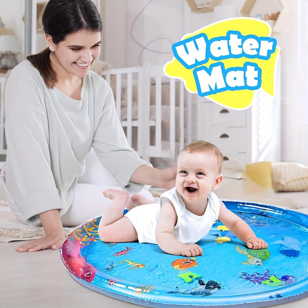 Encourage activity and sensory development in toddlers with our large round dolphin splash mat made of PVC.