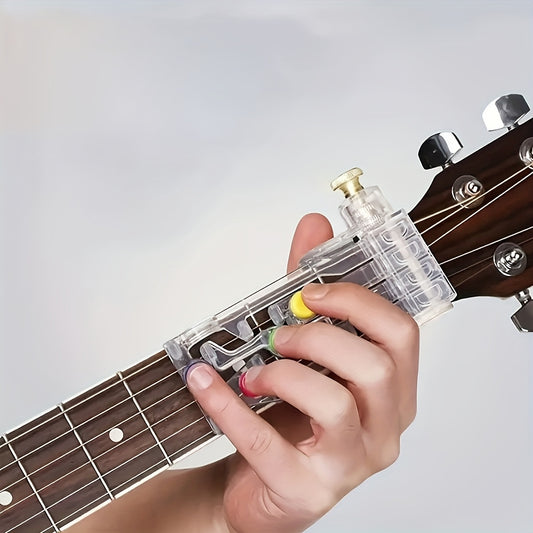 Beginner-friendly guitar chord trainer with automatic practice aid and quick start learning system. Perfect Valentine's Day gift in white.