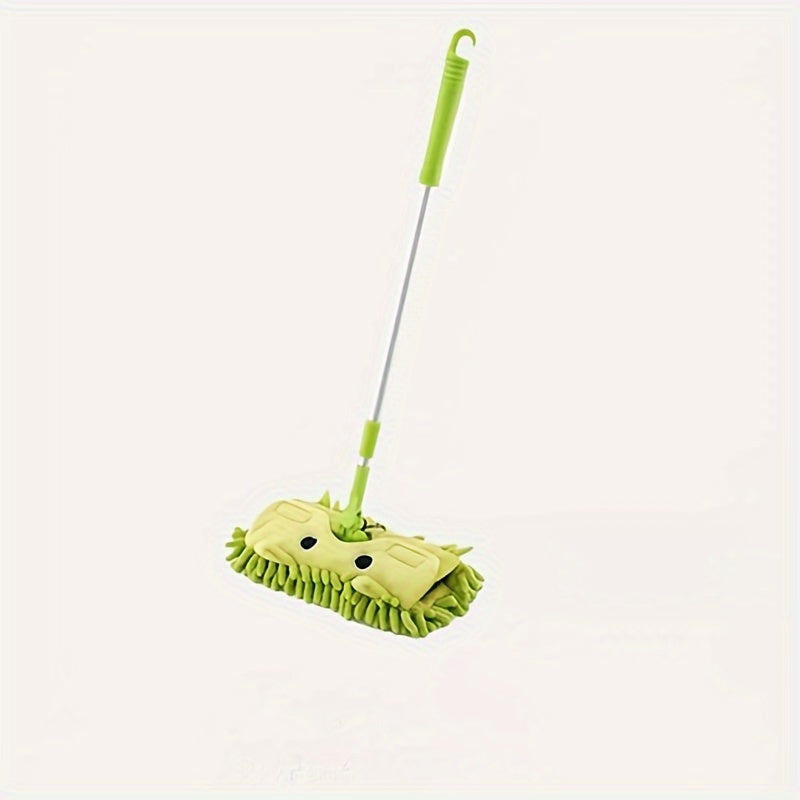 Children's Mop for Household Cleaning - 1 Piece. This retractable mop is a fun children's toy and a mini flat mop for cleaning. It features chenille dust removal tool for easy corner cleaning in children's bedrooms. Perfect for play house fun!