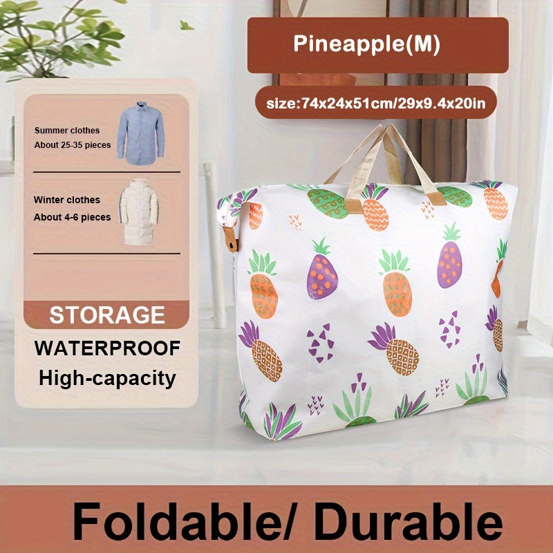 1-piece Quilt Storage Bag with Cartoon Pattern, Thickened Portable Clothes Sorting Bag. This Super Large Capacity Moving Packing Bag is perfect for organizing your bedroom accessories.