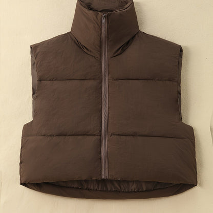 Stylish women's vest filled with suitable for autumn and winter.