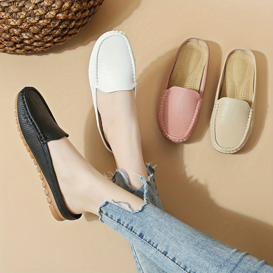 Stylish slip-on mule sandals with half-toe design, perfect for summer.