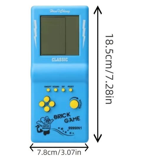 1pc Retro Electronic Brick Game Handheld Console for Kids, Educational Toy for Ages 3-6, Available in Blue, Green, Orange, Yellow