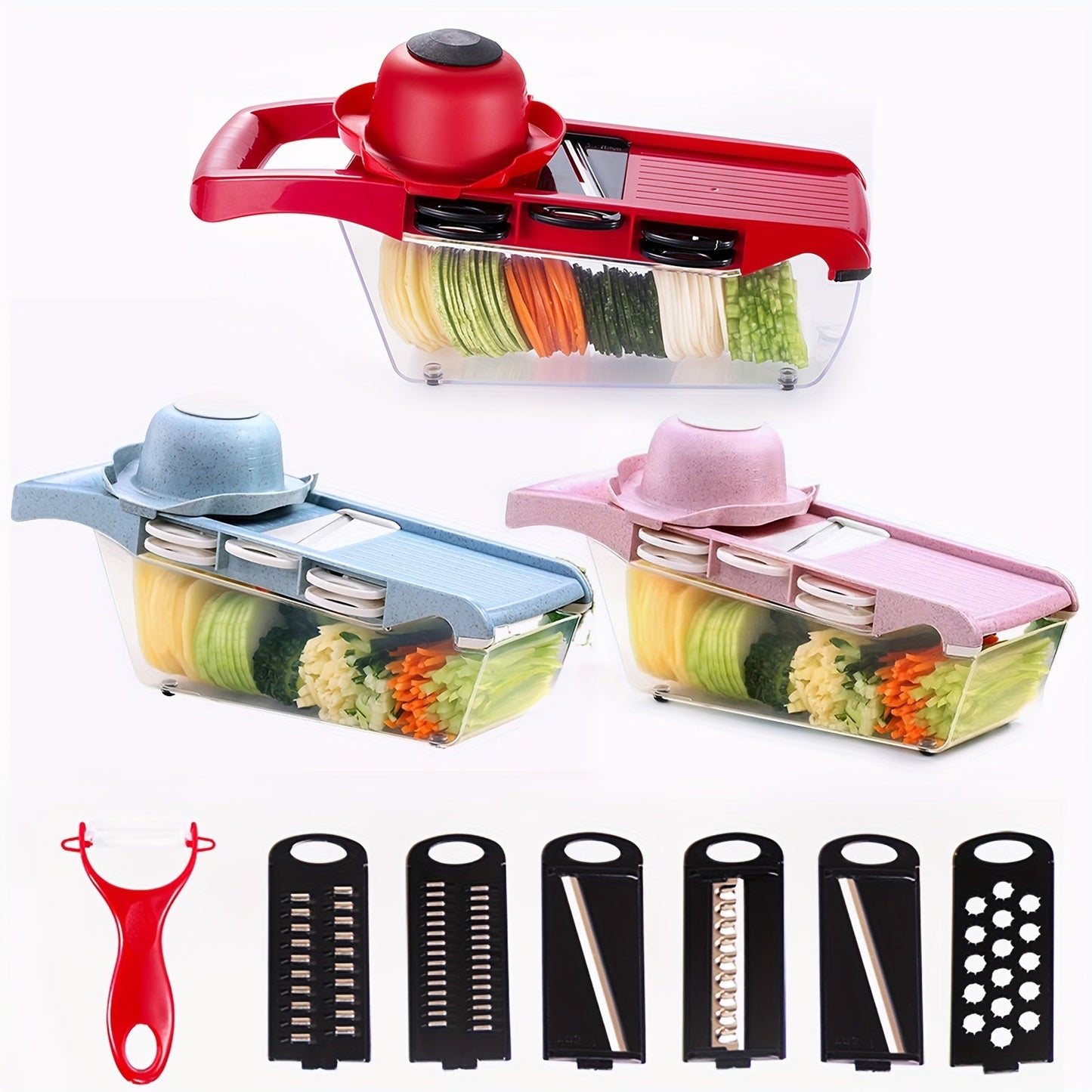 1 Set containing a Vegetable Chopper, Multifunctional Fruit Slicer, Manual Food Grater, Vegetable Slicer, Cutter with Container, Onion Mincer Chopper, Household Potato Shredder - all essential Kitchen Gadgets and Accessories.