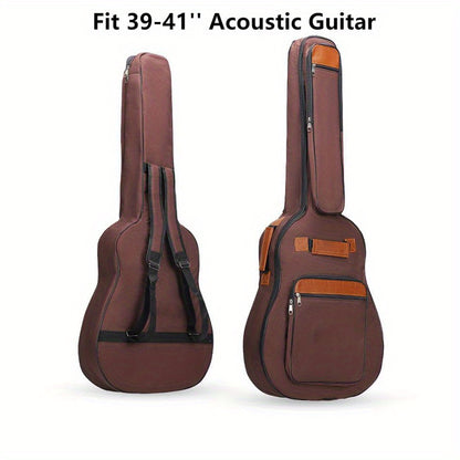 10MM Thickened Gig Bag for Acoustic and Classical Guitars with Dual Shoulder Straps and Pockets