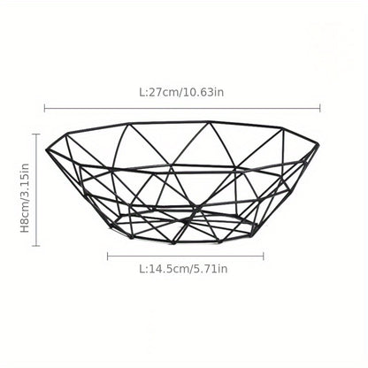 Metal fruit bowls for serving and storage, decorative display rack for dining table.