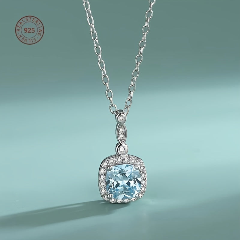 Stylish Ocean-Inspired Jewelry Collection - Faux December Birthstones - 925 Sterling Silver Necklace, Earrings, and Ring Set with Synthetic Zirconia and Platinum Plating for Everyday Wear and Special Gifts