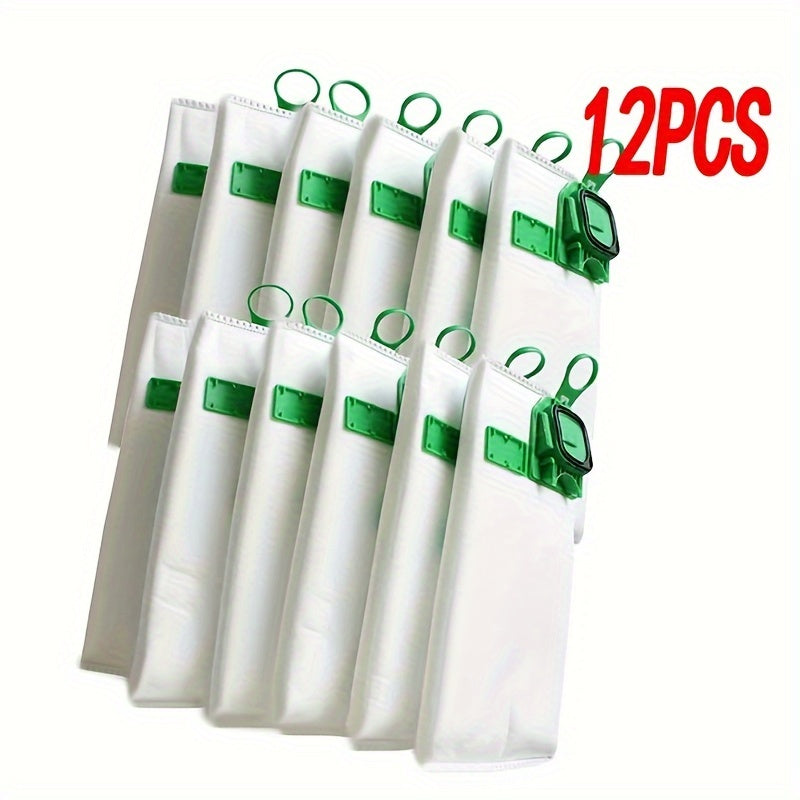 Replacement parts for the Kobold vacuum cleaner, including 12 dust filter bags compatible with the VK140 and VK150 models, as well as garbage bags and Bo rate FP140 Vorwerk items.