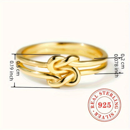 Chic Sterling Silver 925 Square Knot Overlap Ring, Gender-Neutral Fashion Statement Piece for All, Minimalist Design, Perfect for Everyday or Special Occasions