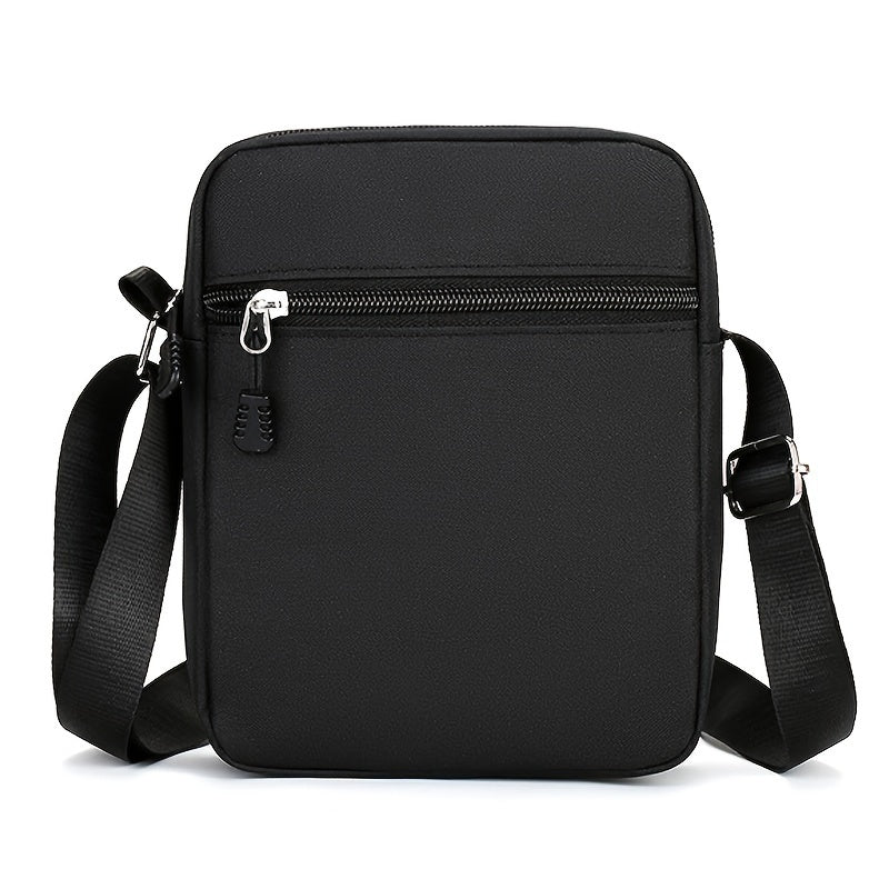 Black Oxford cloth shoulder bag with adjustable strap for daily use, hand wash or dry clean recommended.