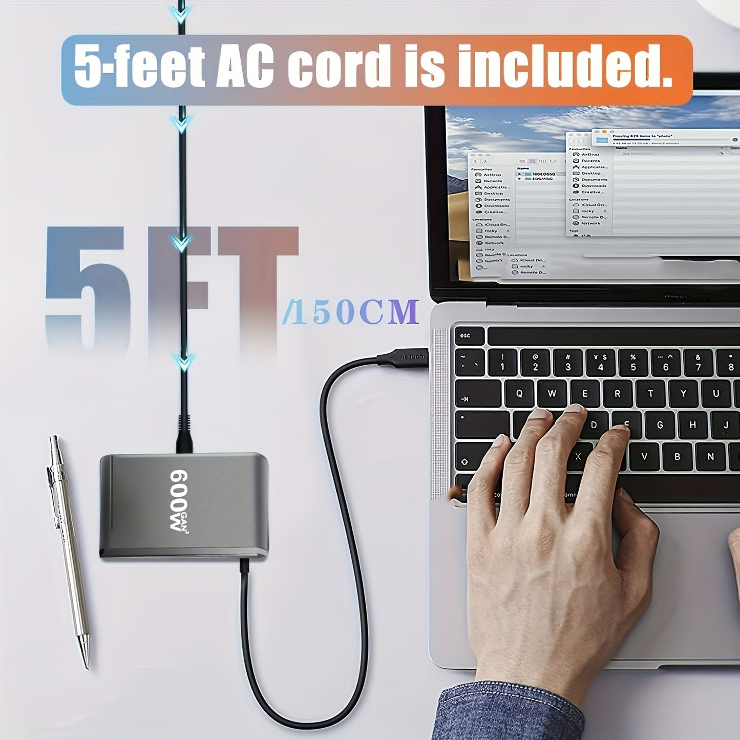 New 600W 8-port USB Type C Fast Charger with Gan Fast Charge 3.0, convenient for tablets and mobile devices.