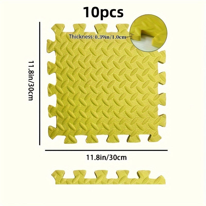 Easter Gift: 10-Pack of Foam Mats for Children Climbing with Non-Slip Anti-Fall Waterproof Technology. Mats are 30cm Long, 30cm Wide, and 1.0cm Thick, Available in 10 Colors for Arbitrary Splicing.