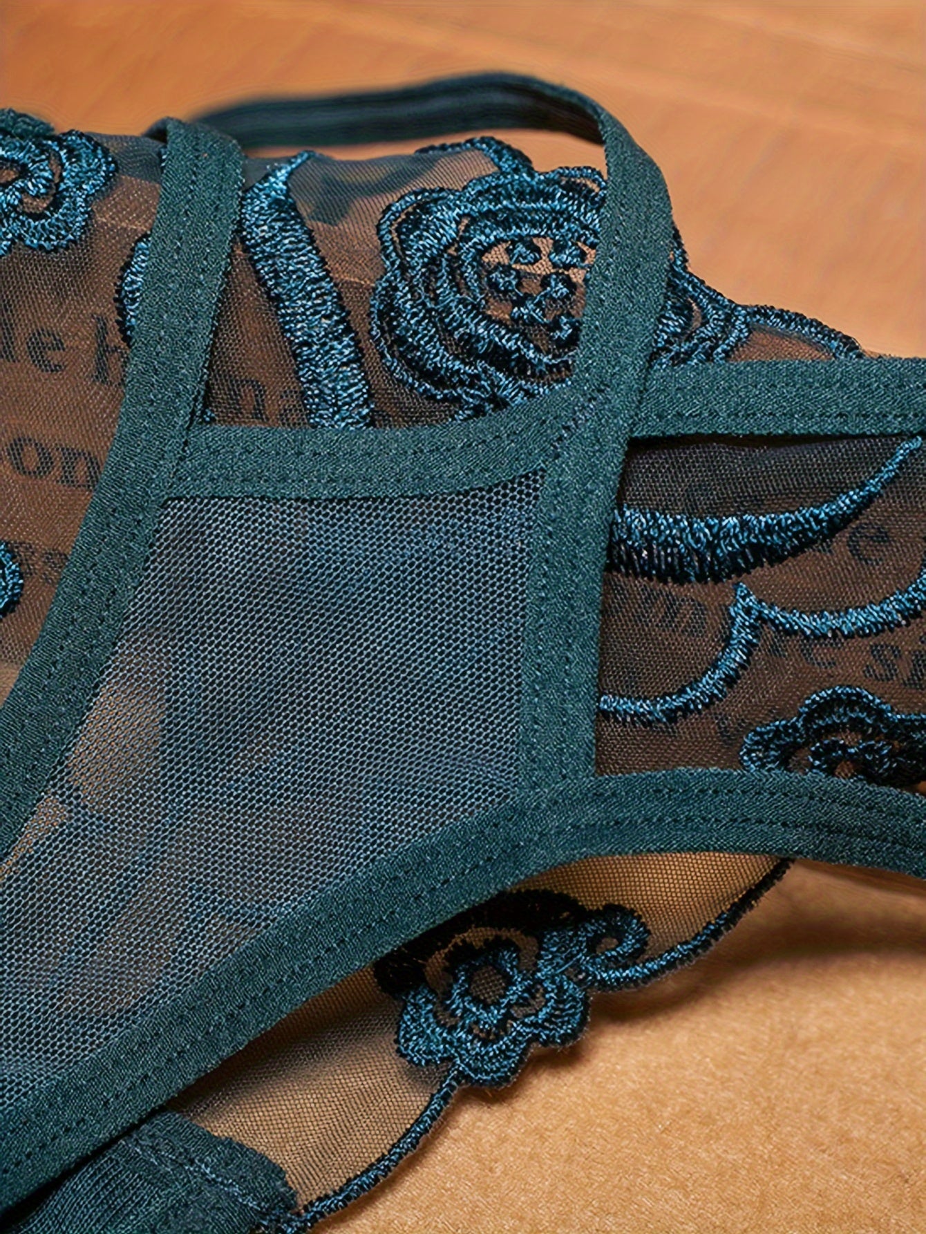 Low waist women's panties with embroidered pattern design, erotic and sexy.