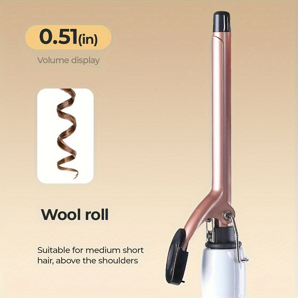 Ceramic Hair Curling Iron with Dual-Temperature Control, Fast Heating, Ergonomic Grip for Short & Long Hair, Includes C-Type Plug.