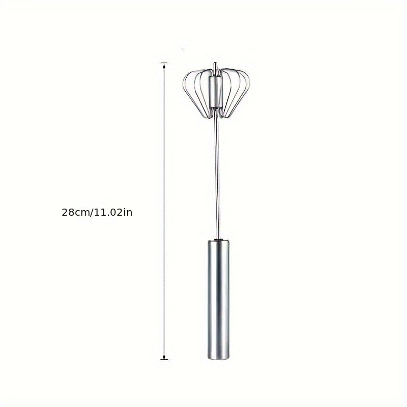 Durable Stainless Steel Handheld Egg Beater, Manual Kitchen Whisk - Easy to Use, No Electricity Needed - Ideal for Whipping Eggs, Baking, and Cooking