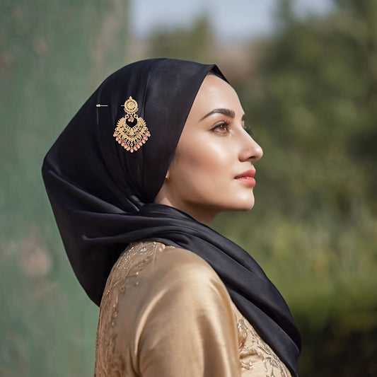 The Vintage Head Scarf Brooch Pin adds a touch of luxury and elegance to your hijab, turban, or daily attire. Ideal for women looking to elevate their look with a sophisticated accessory.