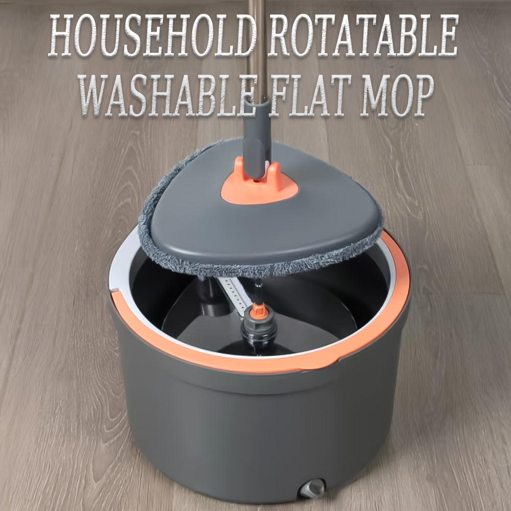 Get the Teardrop Mop and Bucket Set featuring a Rotatable Flat Mop equipped with a Self-Wringing System. This versatile set enables dual-use for both wet and dry floor cleaning. Made from durable Stainless Steel and Plastic Material, it is perfect for