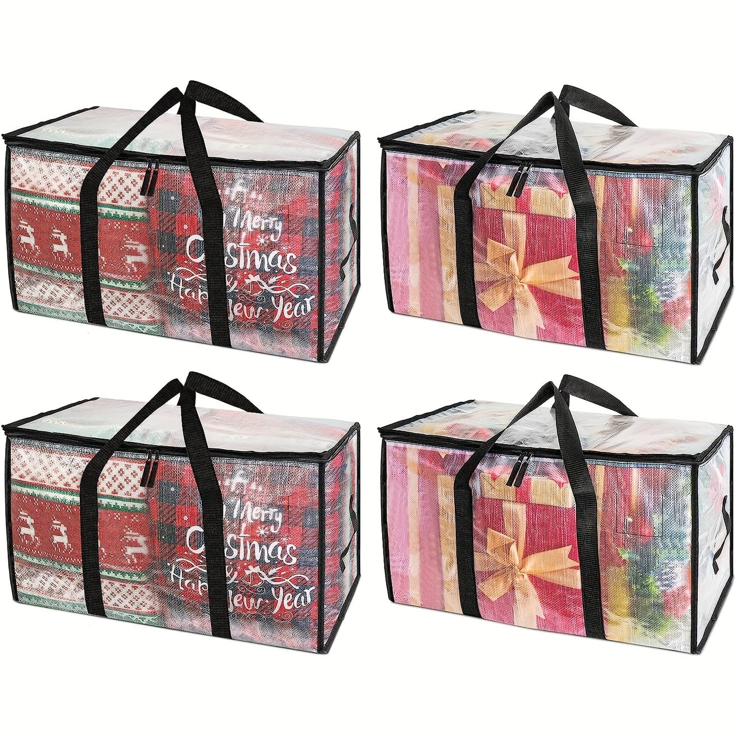 Extra Large Moving Bags with Zippers, Carrying Handles, Heavy-Duty Storage - Pack of 2/4/6. Perfect for organizing and saving space in your bedroom, home, closet, or wardrobe.