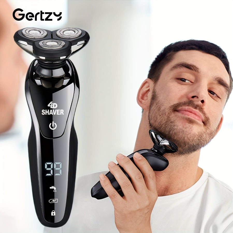 GERTZY Electric 6-In-1 Men's Shaver, Rechargeable Rotary Shaver, Ideal Father's Day Gift for Men.