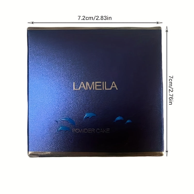 LAMHELIA Matte Finish Foundation Powder Elegant Black & Golden Compact yengil, yog'ni nazorat qiluvchi, suv o'tkazmaydigan, terga chidamli va barcha teri turlari uchun mos keladi.