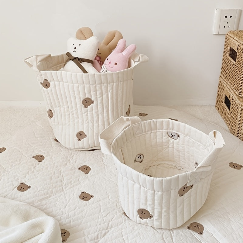 Get your room in order with this charming Quilted Fabric Storage Bucket!