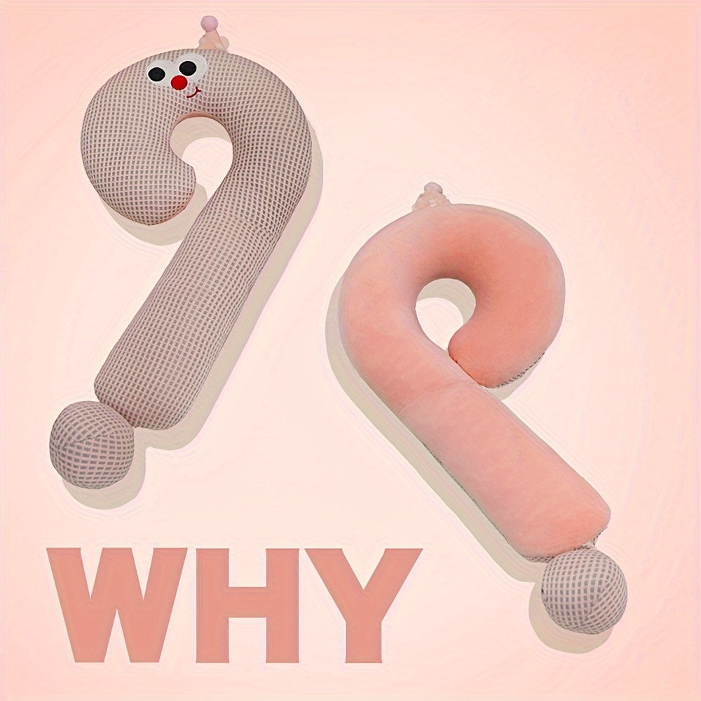 Cozy Cartoon Question Mark Sleep Pillow with Big Eyes - Made with Soft Polyester, Ideal for Relaxing and Comforting