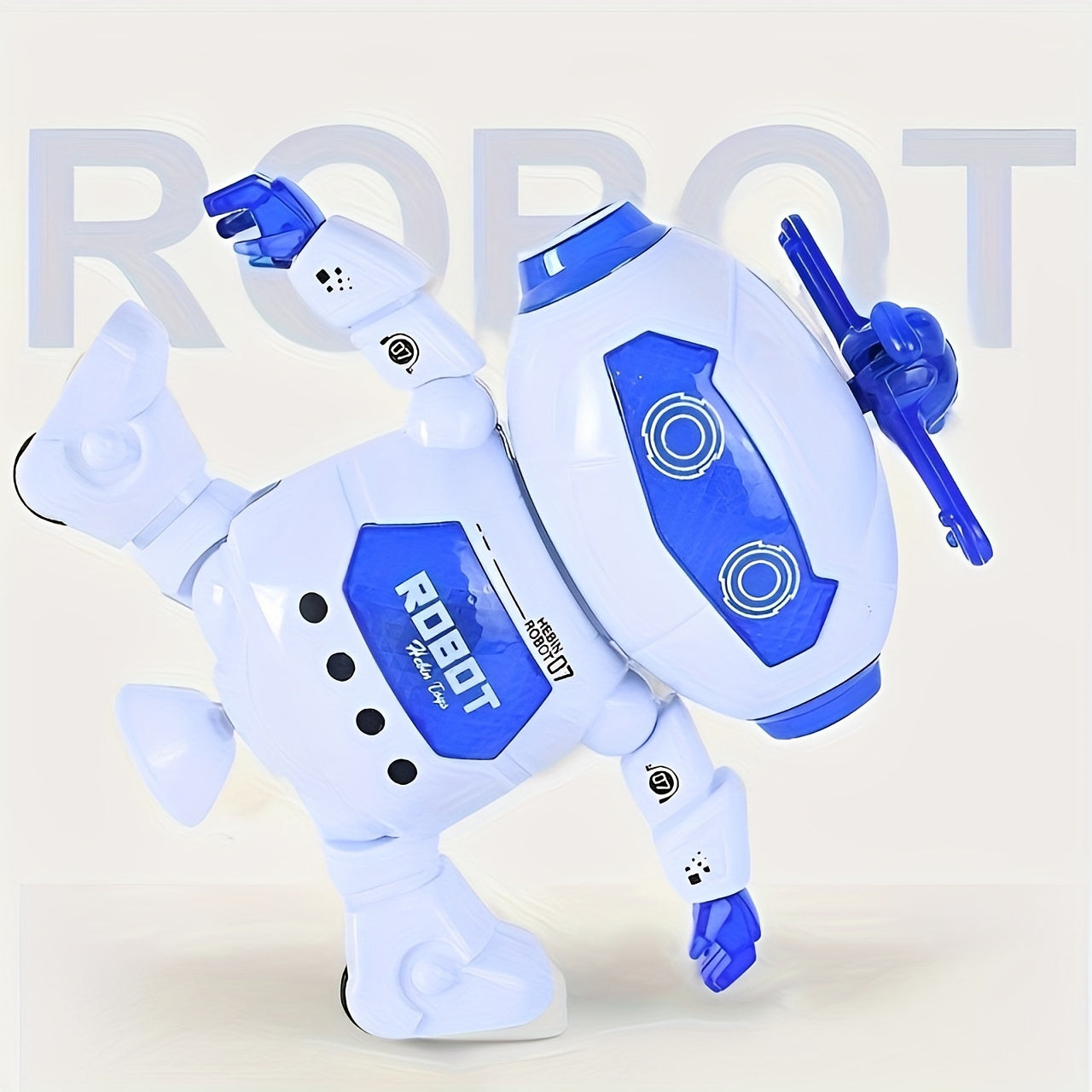 Dancing Robot Toy for Kids, 1 Piece, Features LED Lights and Music, 360-Degree Rotating Action, Perfect Gift for Boys and Girls, Made of Durable Plastic