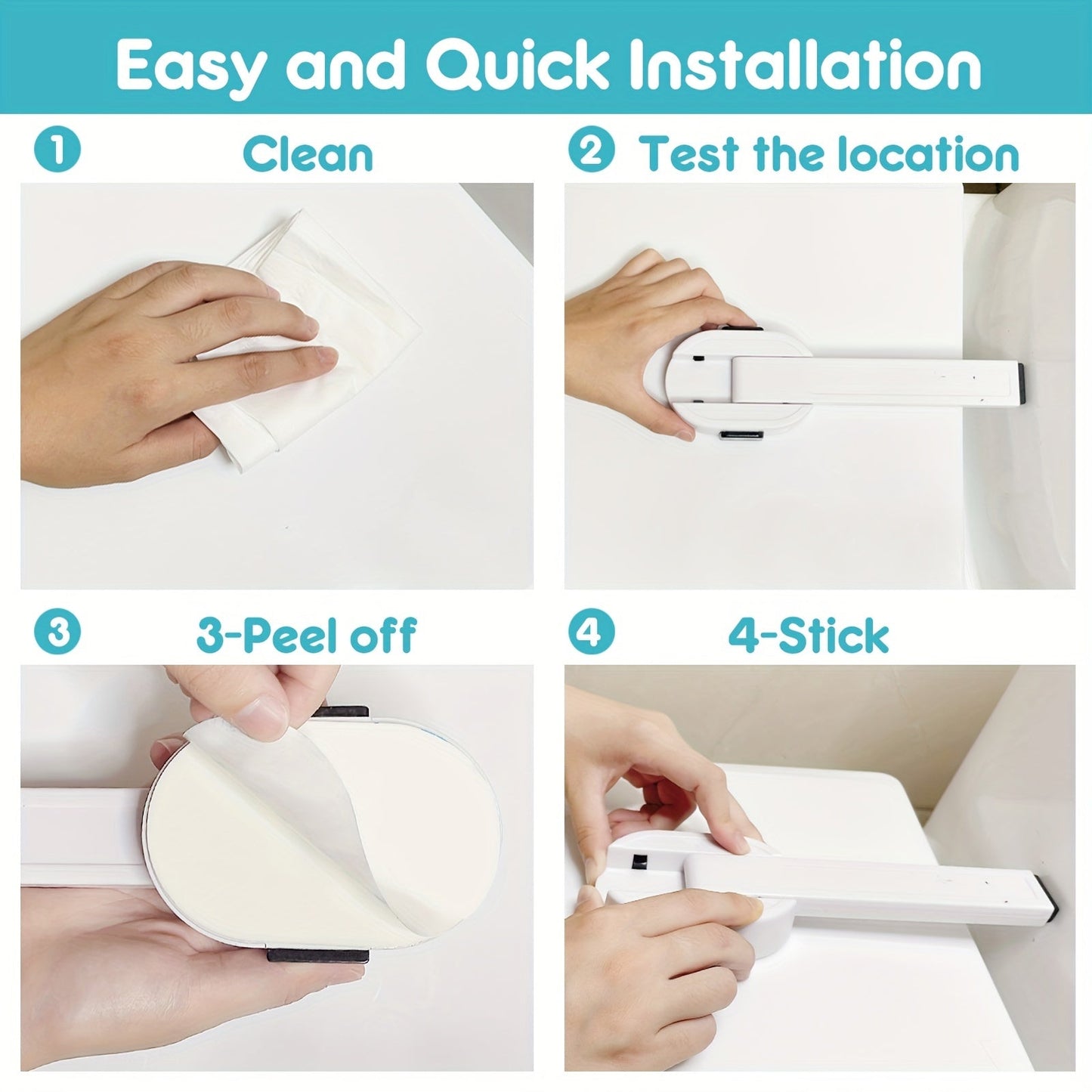 1 Piece of Toilet Lock, Secure Toilet Seat Lock for Babies, Toddler-Proof Child Safety, Adhesive Toilet Lid Lock for Kids, Simple Installation with No Drilling Needed, Anti-Opening Lock for Babies and Pets, Childproof Toilet Safety Lock