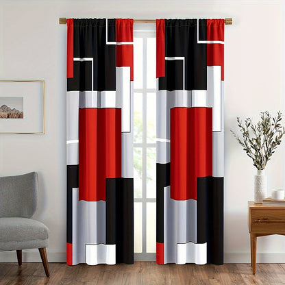 Set of 2 Plaid Pattern Curtains, Stylish Window Drapes for Bedroom and Living Room, Perfect Home Decor