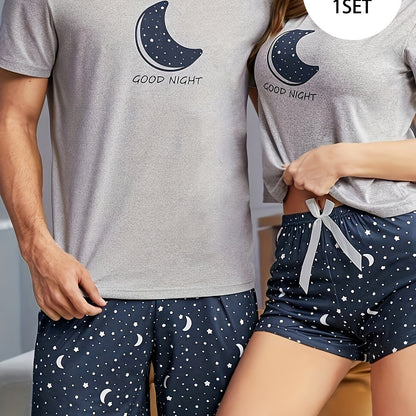 Men's Casual Set with Double Short Starry Sky Pajama