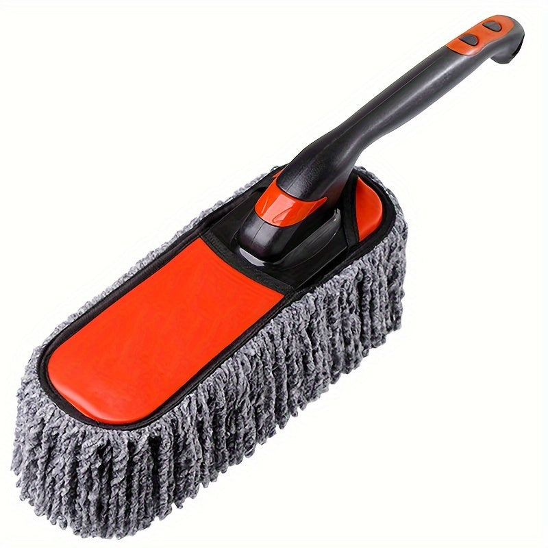 Extendable handle car duster for gentle car and home dusting.