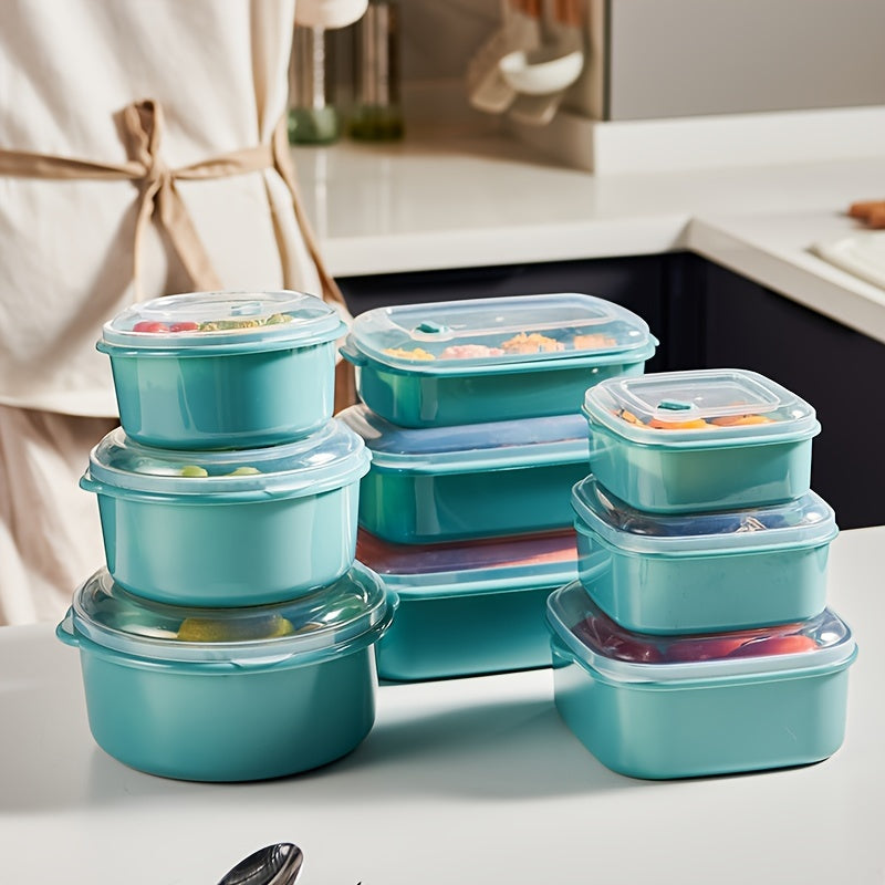 3-Piece Set of Microwave-Safe Plastic Food Storage Containers with Clip-On Lids, Perfect for Storing Fruits, Vegetables, Dumplings, Meat, Eggs, Ginger, Garlic, Onion | Reusable and Leakproof Lunch Boxes for Home and Kitchen. Ideal for Multipurpose Use.