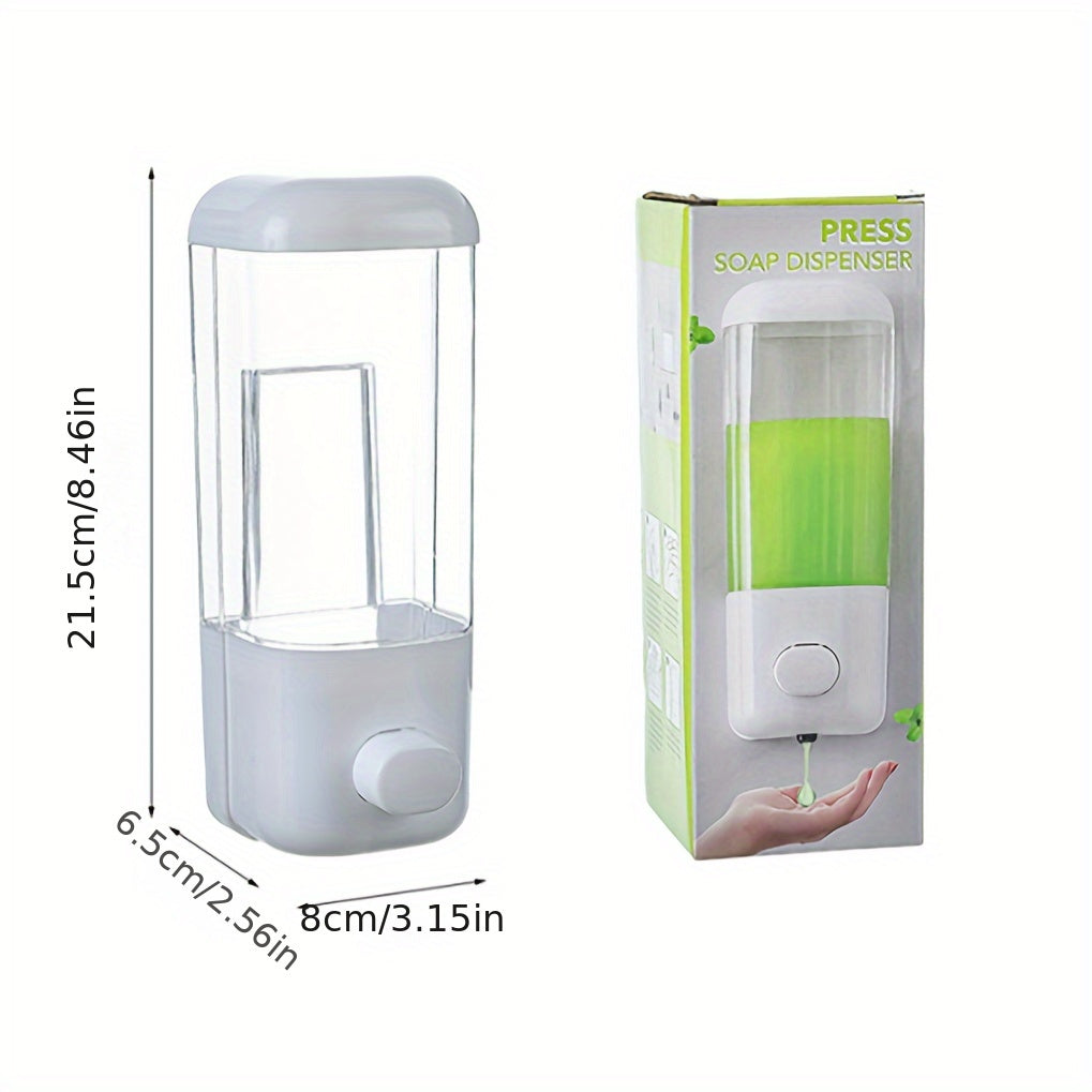 Lead-Free Plastic Wall Mounted Soap Dispenser with Press-Type Pump and Adhesive Fixation for Shower and Bathroom Accessories