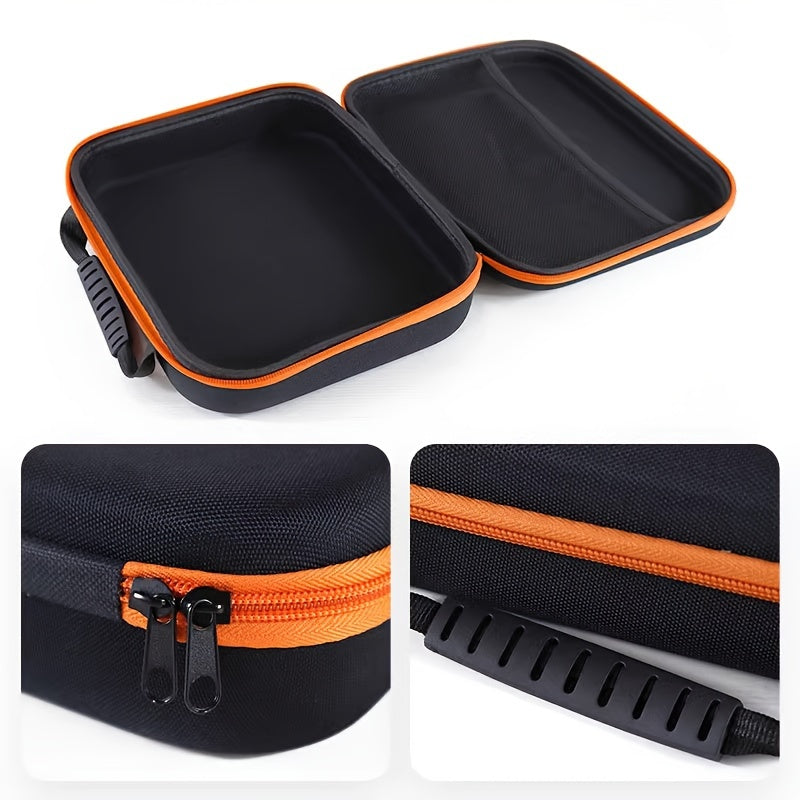 Durable EVA tool bag in black with orange zipper, perfect for organizing electric drill and grinder accessories. Portable design for on-the-go maintenance.