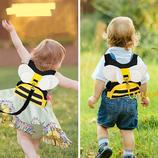 Bee-utiful Safety Harness and Leash Set adorned with adorable bee design - Keep your child safe while on the go! Features a handy storage pocket and makes a great present for any occasion - Christmas, Halloween, Thanksgiving, or Mother's Day