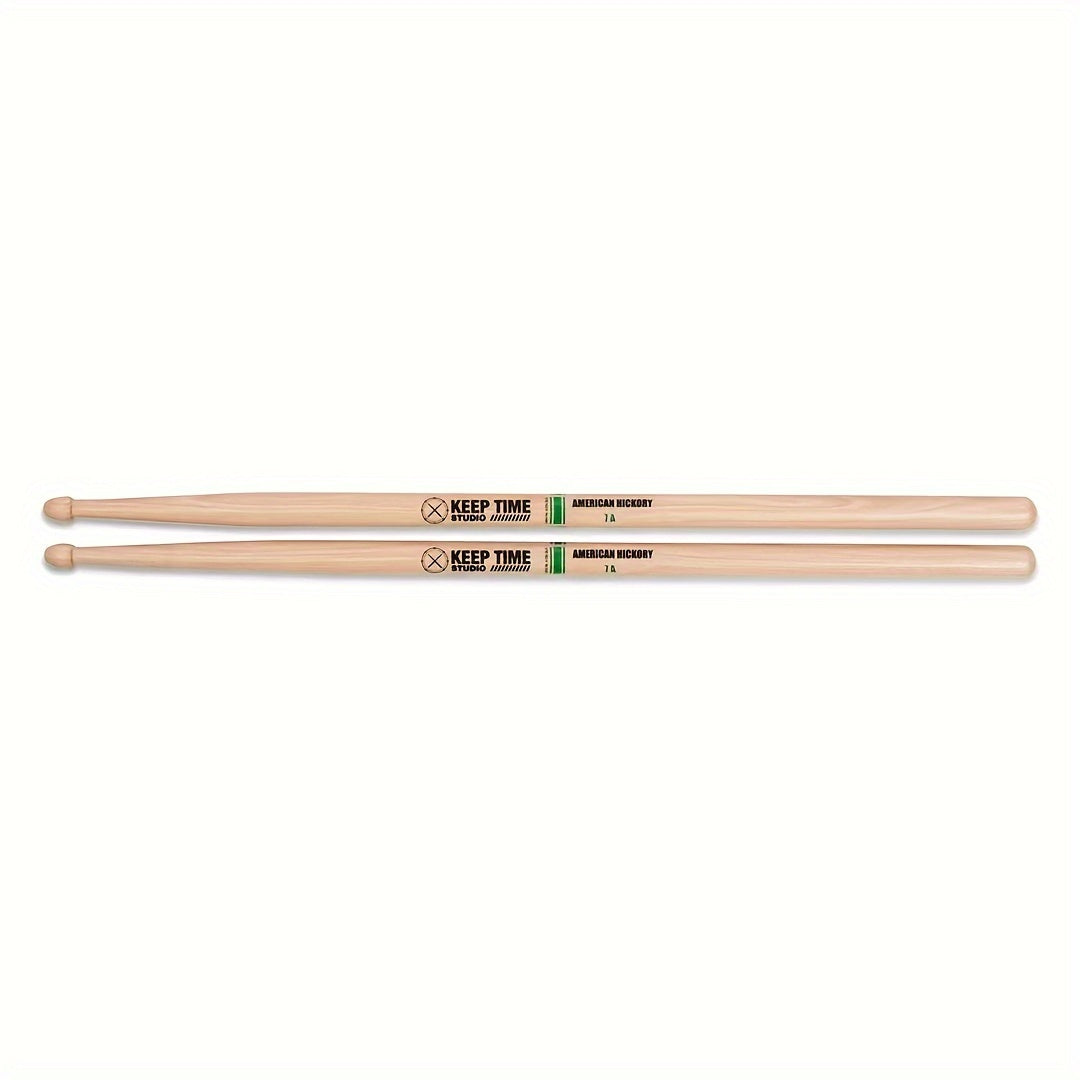 USA-made 5A/7A Hickory Drum Sticks with Classic Wood Tips for Adults. High-quality 5B Logs.