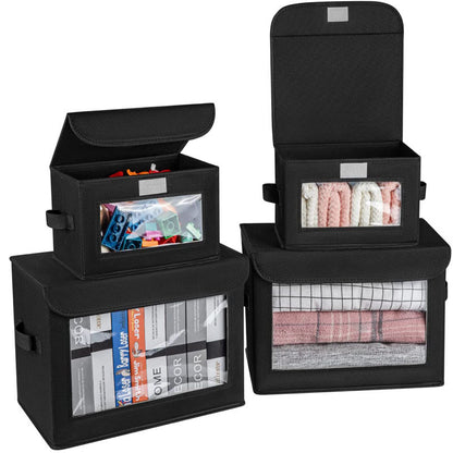 4 collapsible storage bins for closets.