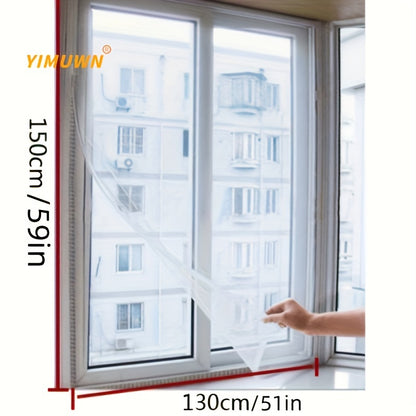 Self-adhesive window screen set for multiple windows, mosquito-proof and cuttable, includes hooks and adhesive tape for easy installation. Great for home decoration.