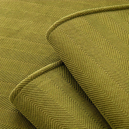 Green chenille sofa cover with herringbone pattern, non-slip and pet-friendly. Fits single to four-seater sofas. Machine washable polyester blend for sofa protection and enhancement. Ideal for living room, bedroom, or office decor.