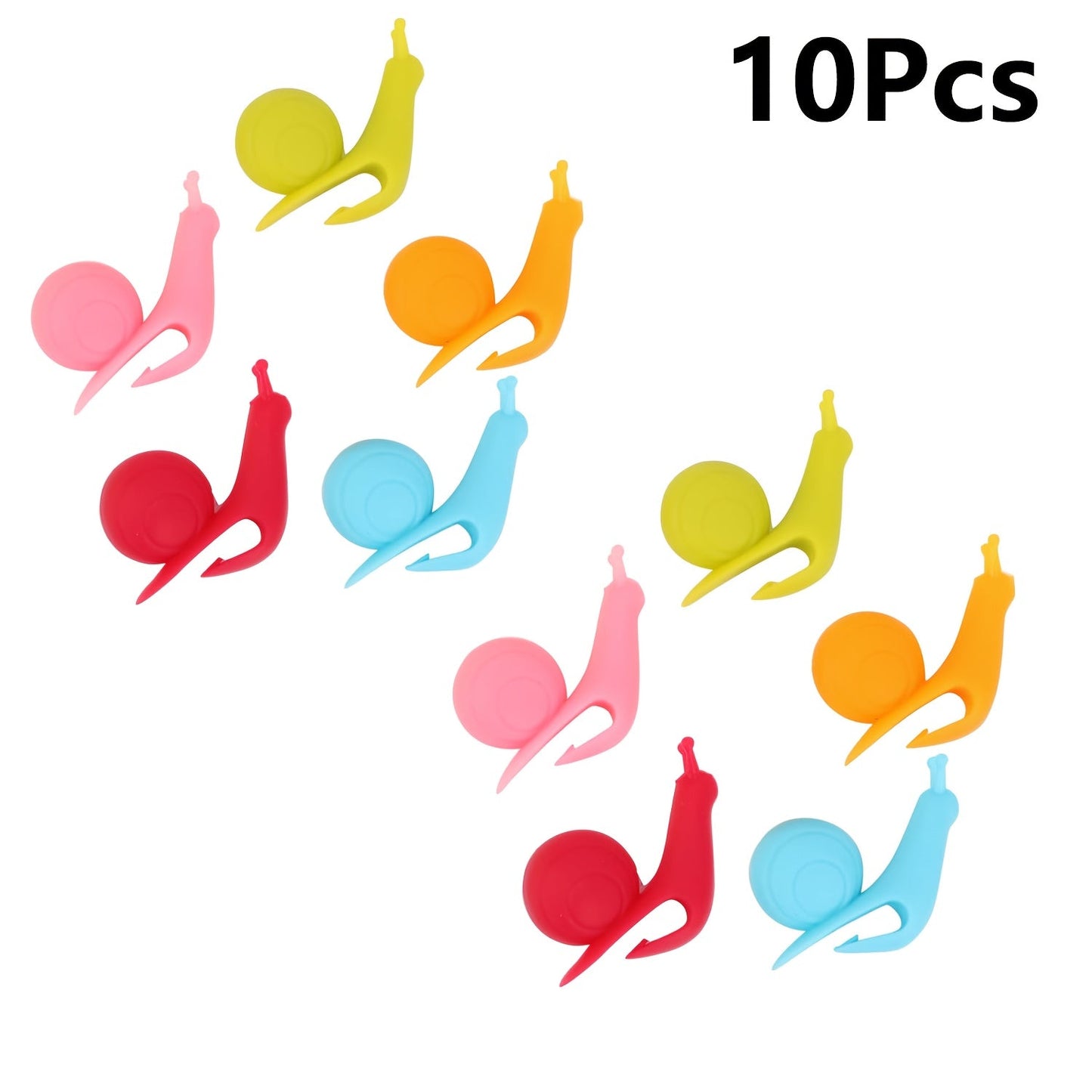 NeslGenc 10-piece set of adorable snail-shaped silicone tea bag holders, vibrant snail cup holders, snail glass labels, party supplies, handy everyday items, perfect for tea enthusiasts looking for silicone kitchen tools.