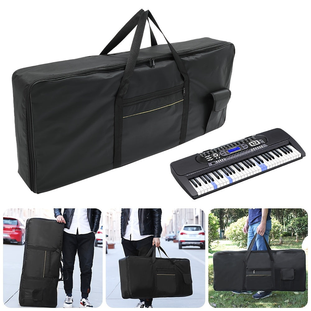 61 Keys instrument bag with carrying handle, made of Oxford cloth, waterproof and anti-shock. Suitable for piano storage and travel.