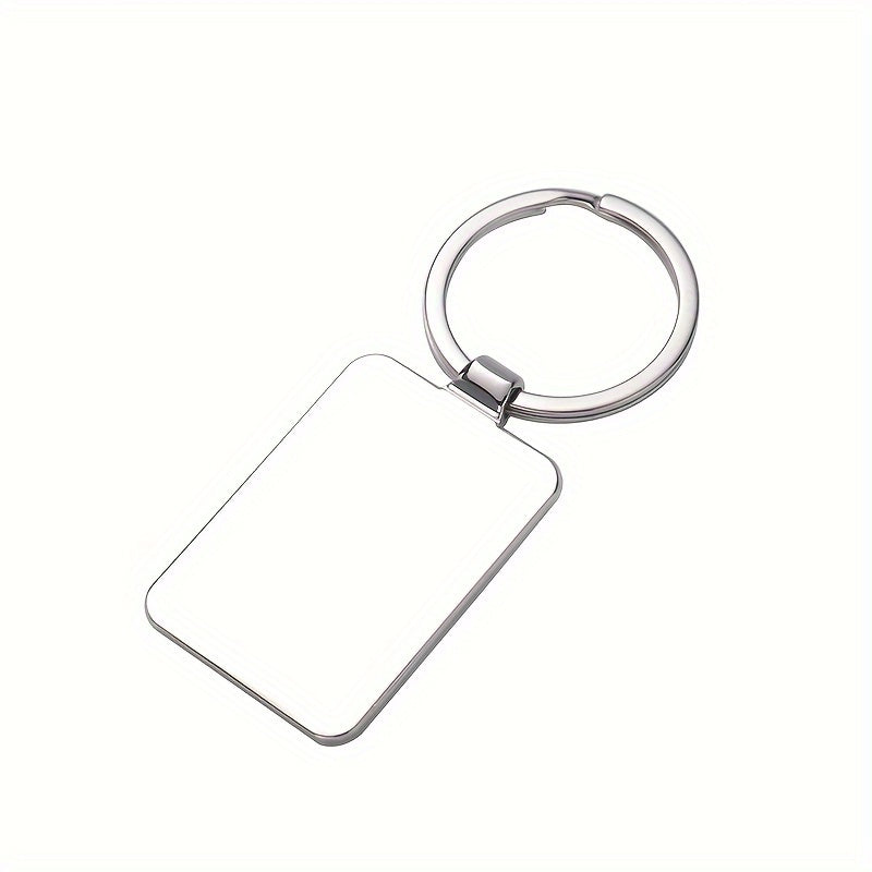 Set of 10 DIY Sublimation Blank Metal Keychains, Rectangle Photo Frame Key Rings with Ring Buckle, Crafting Materials for Customized Gifts, Valentine's Day Decor