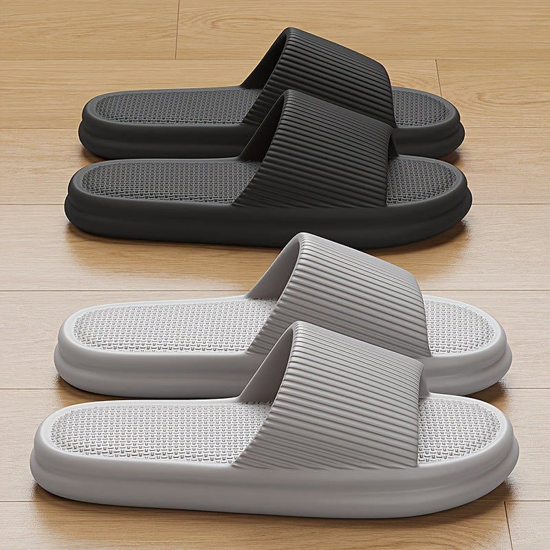 Comfortable size 48-49 summer slides in classic black, perfect for indoor/outdoor use. Made of non-slip, quick-dry EVA material. Great for beach and home relaxation.