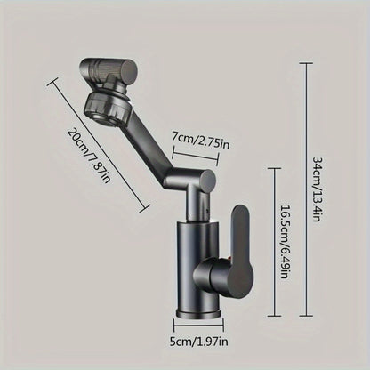 360° Rotating Sink Hot And Cold Water Faucet with Universal Rotating Mechanical Arm Nozzle and ABS Faucet Adapter. Ideal for RV, camper, travel trailer, and kitchen faucet replacement.