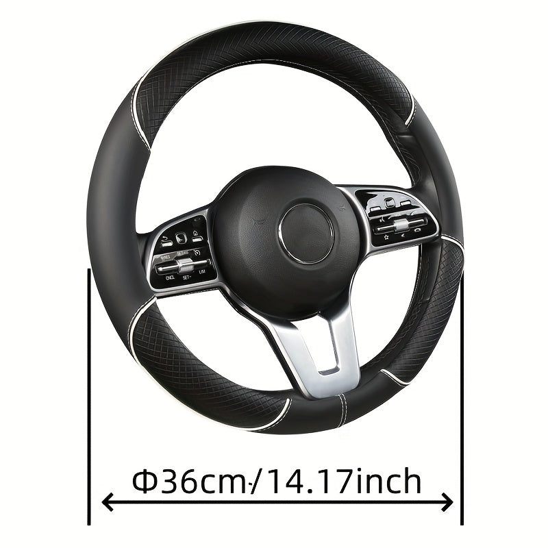 XUANHUANG PVC Steering Wheel Cover - Black & Red Design for Enhanced Driving Comfort.