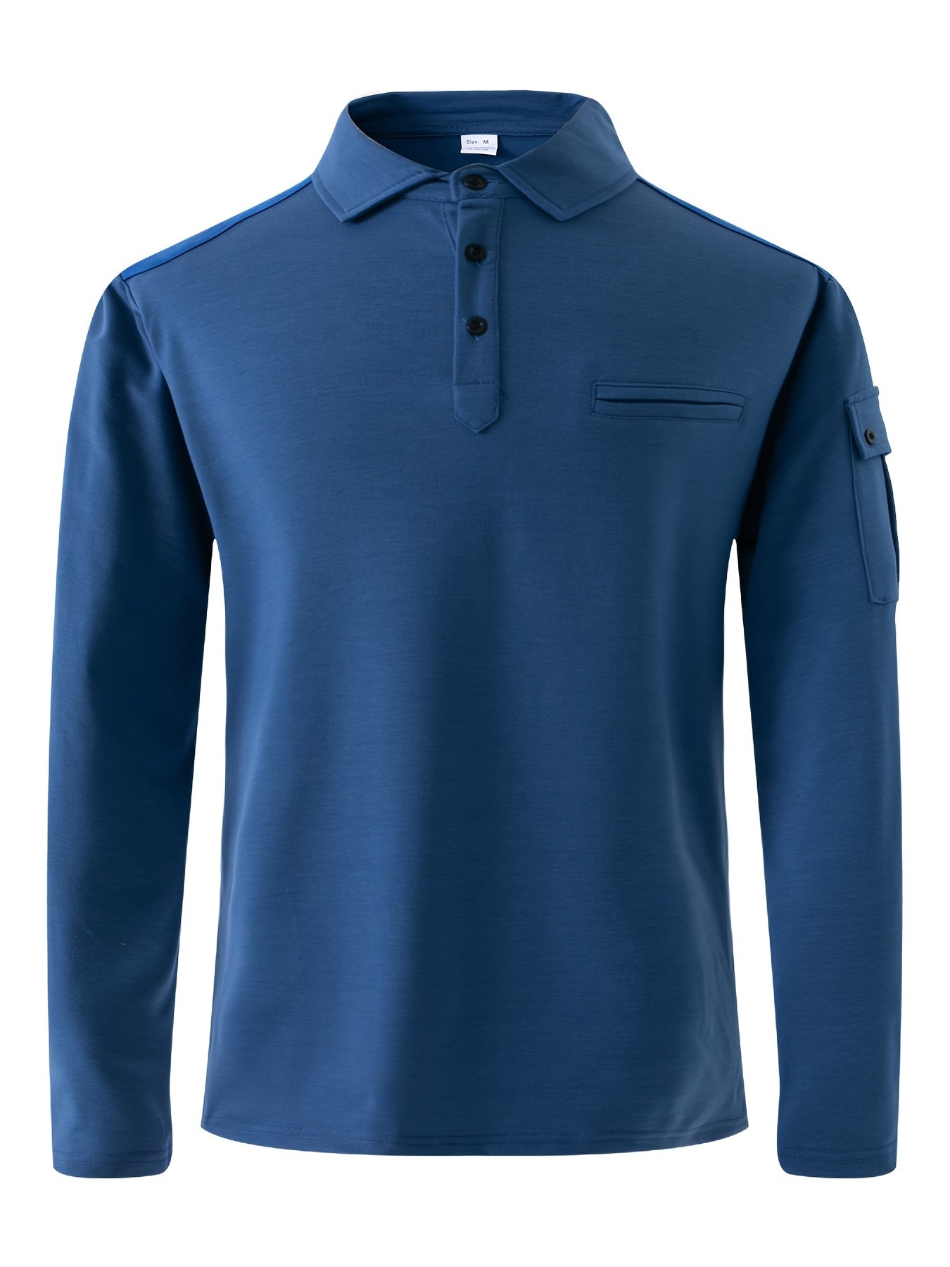 Long-sleeve men's casual shirt with arm pockets and shoulder patches, perfect for outdoor sports in the Fall/Winter Collection.