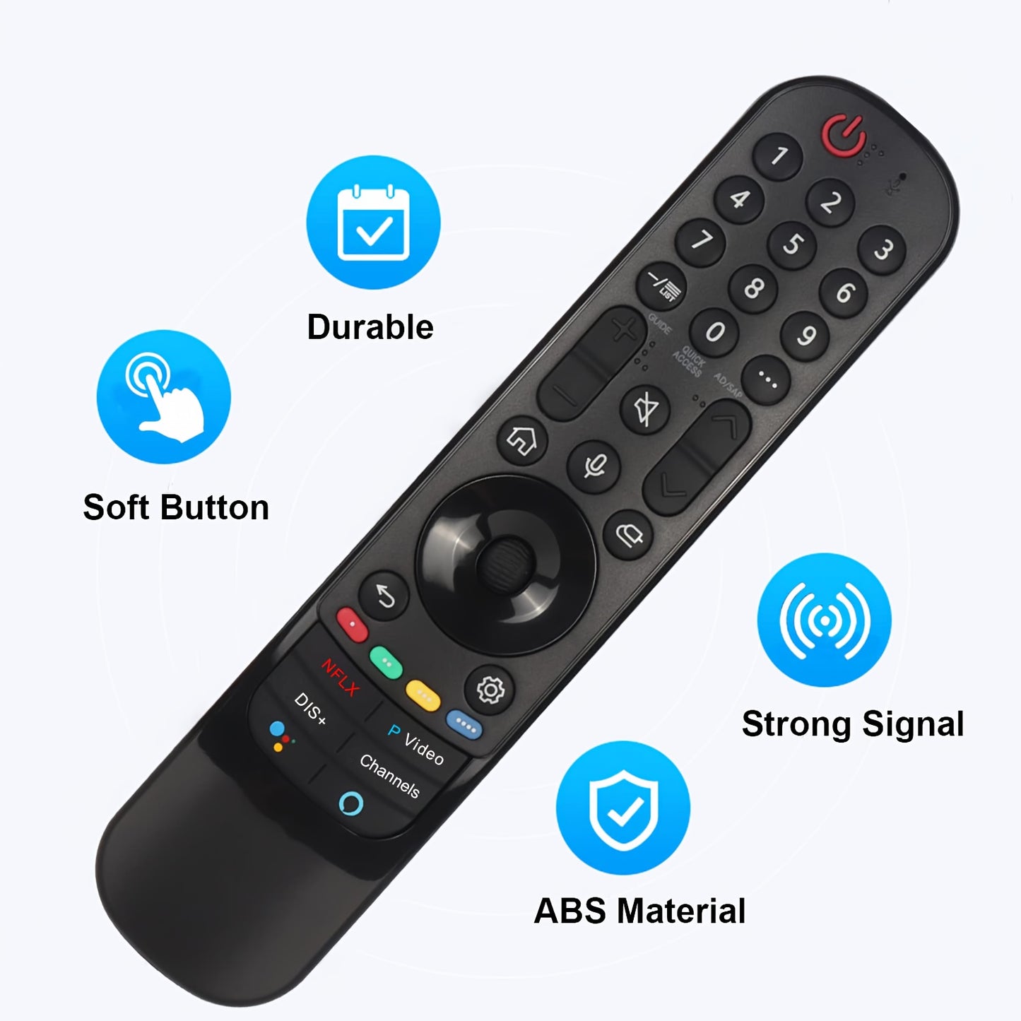 MR21GA Remote Control AKB76036202 is the replacement for LG AI ThinQ 4K Smart TV models 55UP75006, NANO8, NANO75, CX, G1, and A1, without voice and pointer functions.