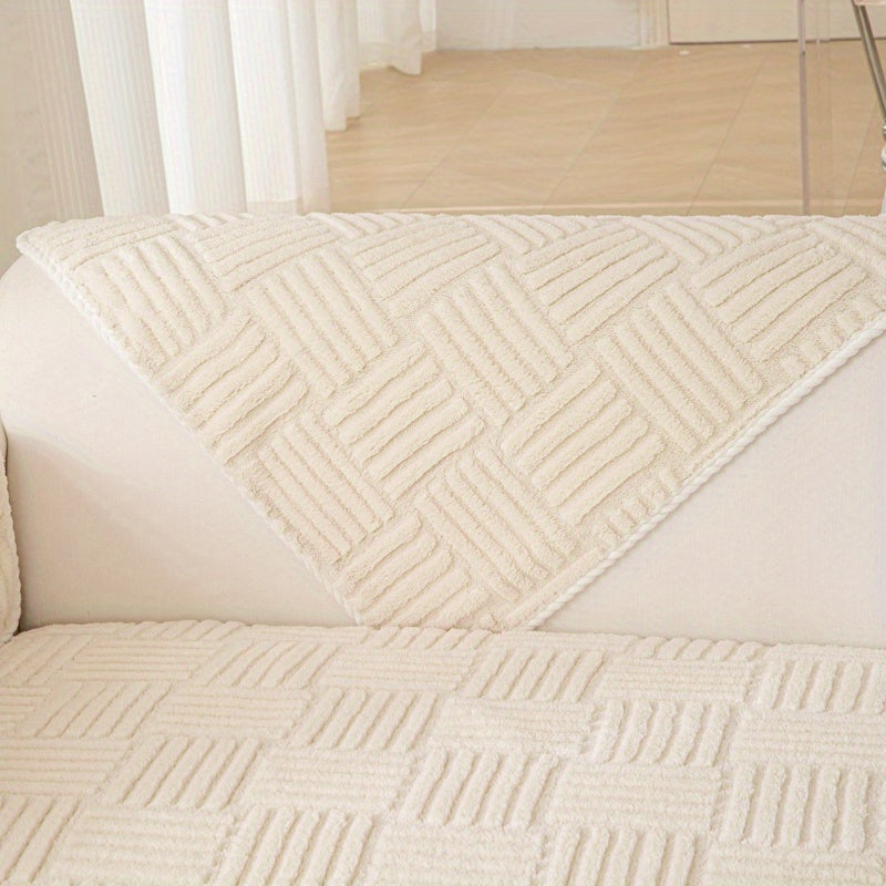 Soft, non-slip sofa cover for pet-friendly furniture protection in any room.